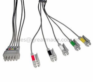 Compatibile GE 414556-003 Set conduttore multiplo, 5 conduttori, IEC, Grabber