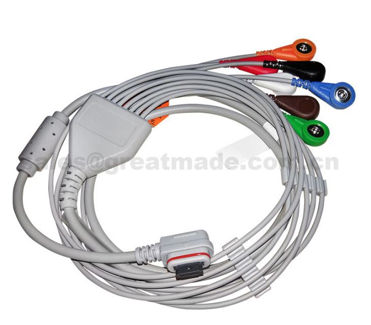 2008594-004 Cavo paziente Holter Light Holter / Leadwires, 3 canali (7-Ld), Aha